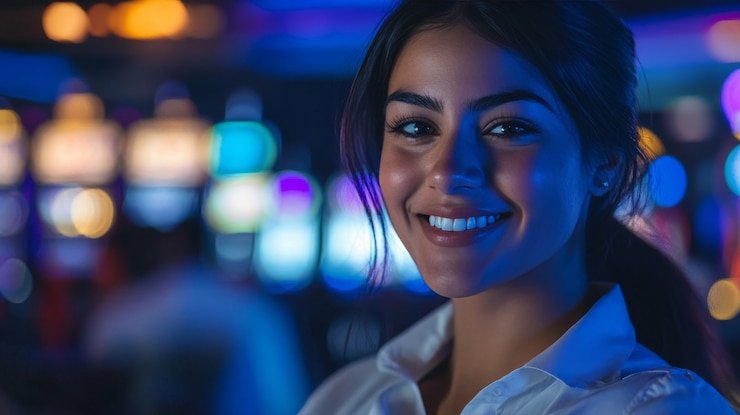 Neon rooster-themed mobile entertainment scene for Bangladesh adults