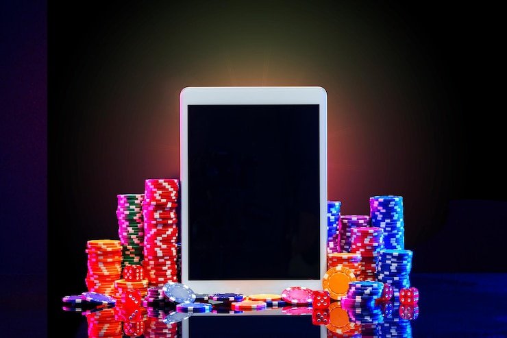 Neon mobile gaming scene for daka7 Bangladesh adults